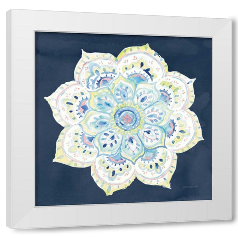 Jaipur VI Navy White Modern Wood Framed Art Print by Nai, Danhui