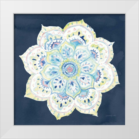 Jaipur VI Navy White Modern Wood Framed Art Print by Nai, Danhui