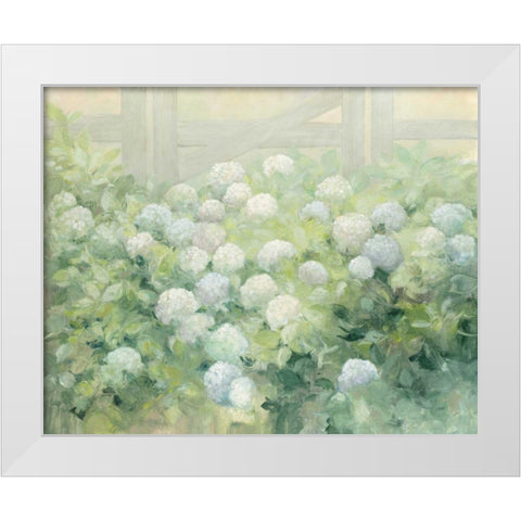Hydrangea Lane White Modern Wood Framed Art Print by Purinton, Julia