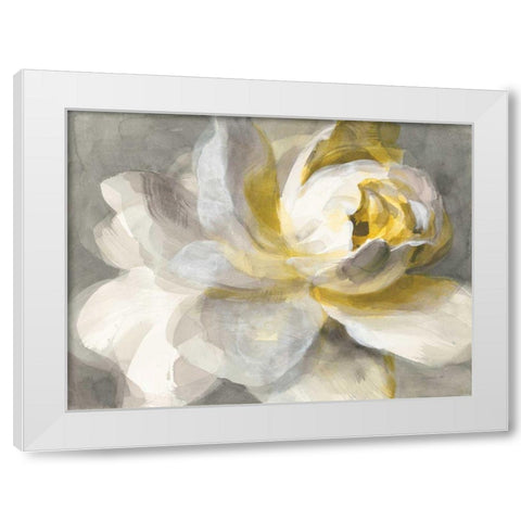 Abstract Rose White Modern Wood Framed Art Print by Nai, Danhui