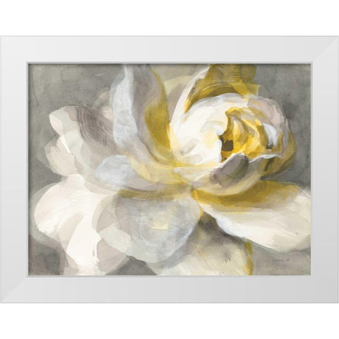 Abstract Rose White Modern Wood Framed Art Print by Nai, Danhui