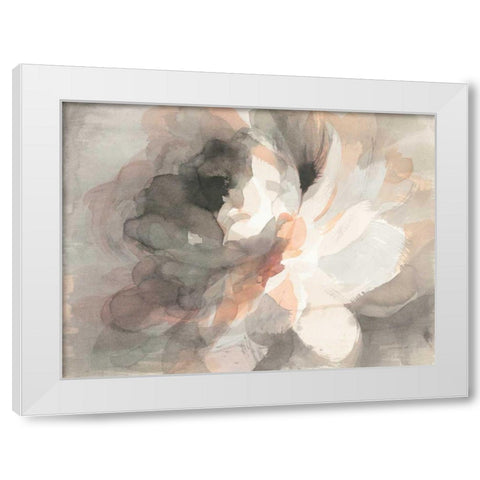 Abstract Peony White Modern Wood Framed Art Print by Nai, Danhui