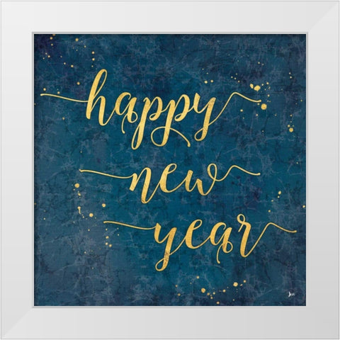 Coastal Lace Happy New Year White Modern Wood Framed Art Print by Aiken, Jess