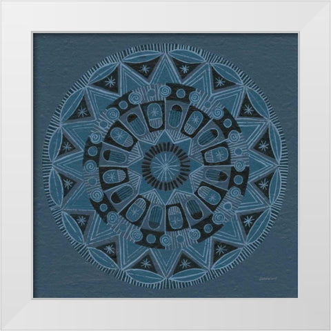 Adire I White Modern Wood Framed Art Print by Lovell, Kathrine