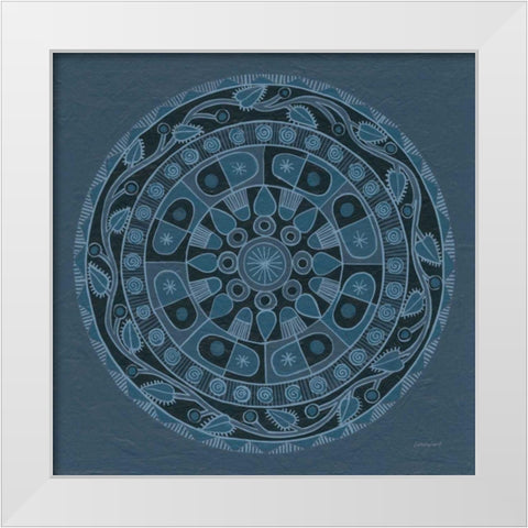 Adire IV White Modern Wood Framed Art Print by Lovell, Kathrine