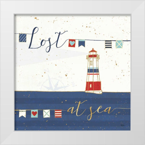 Underlined Nautical I White Modern Wood Framed Art Print by Charron, Veronique