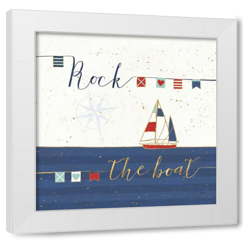 Underlined Nautical II White Modern Wood Framed Art Print by Charron, Veronique