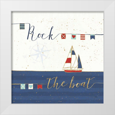 Underlined Nautical II White Modern Wood Framed Art Print by Charron, Veronique