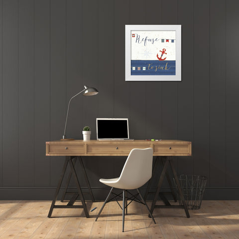 Underlined Nautical IV White Modern Wood Framed Art Print by Charron, Veronique
