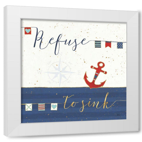 Underlined Nautical IV White Modern Wood Framed Art Print by Charron, Veronique
