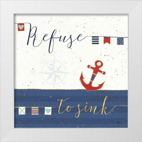 Underlined Nautical IV White Modern Wood Framed Art Print by Charron, Veronique