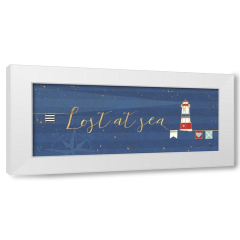 Underlined Nautical V White Modern Wood Framed Art Print by Charron, Veronique