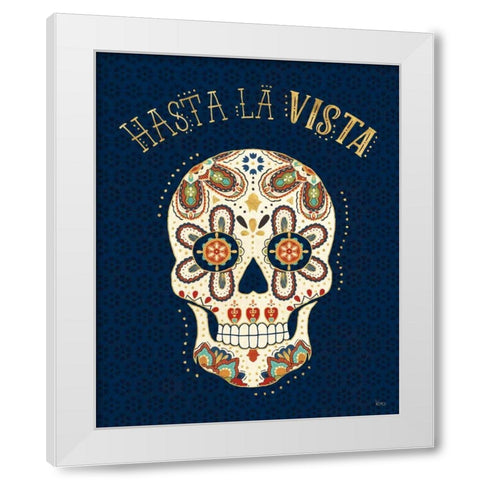 La Vida Loca V Blue White Modern Wood Framed Art Print by Charron, Veronique