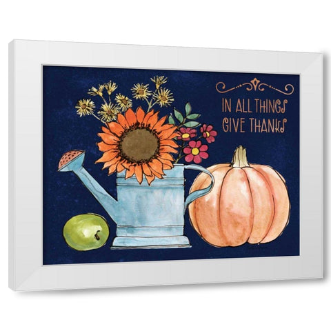 October Garden II Blue White Modern Wood Framed Art Print by Grove, Beth