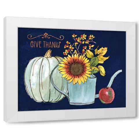 October Garden III Blue White Modern Wood Framed Art Print by Grove, Beth