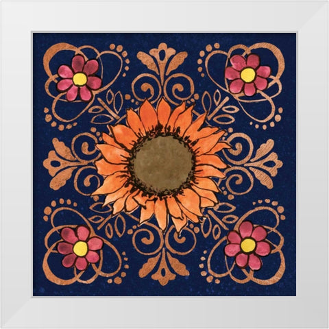 October Garden VI Blue White Modern Wood Framed Art Print by Grove, Beth