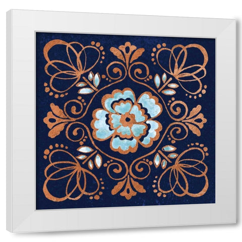 October Garden X Blue White Modern Wood Framed Art Print by Grove, Beth