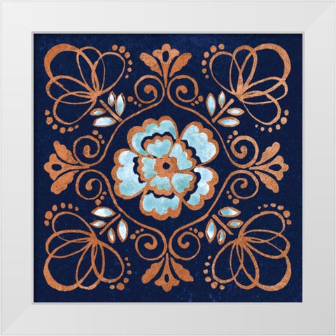 October Garden X Blue White Modern Wood Framed Art Print by Grove, Beth
