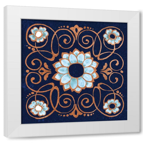 October Garden XII Blue White Modern Wood Framed Art Print by Grove, Beth