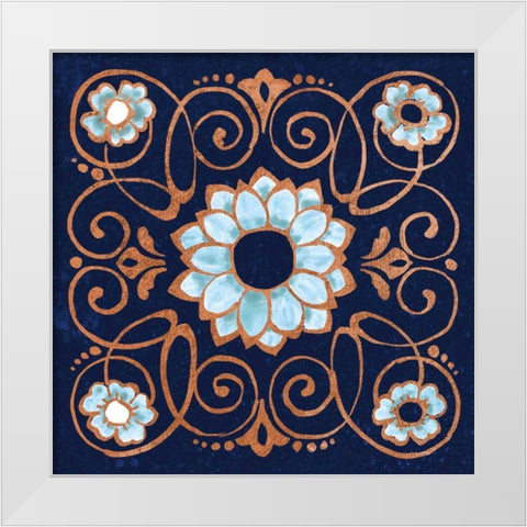 October Garden XII Blue White Modern Wood Framed Art Print by Grove, Beth