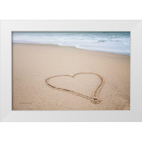 Beach Love I White Modern Wood Framed Art Print by Marshall, Laura