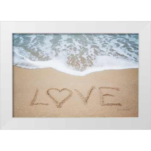 Beach Love II White Modern Wood Framed Art Print by Marshall, Laura