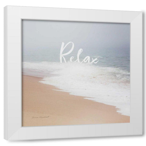 Serene Sea II White Modern Wood Framed Art Print by Marshall, Laura