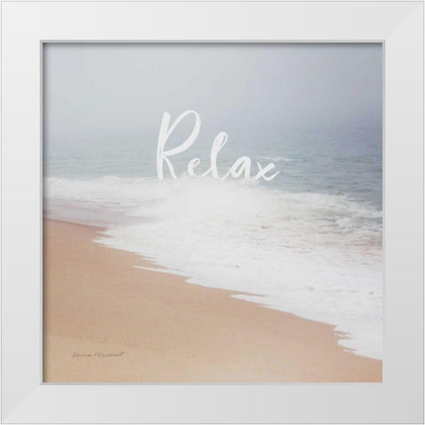 Serene Sea II White Modern Wood Framed Art Print by Marshall, Laura