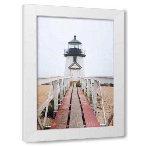 Brant Point Lighthouse White Modern Wood Framed Art Print by Marshall, Laura