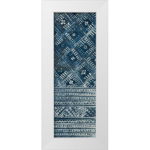 Indochina Batik II White Modern Wood Framed Art Print by Wild Apple Portfolio