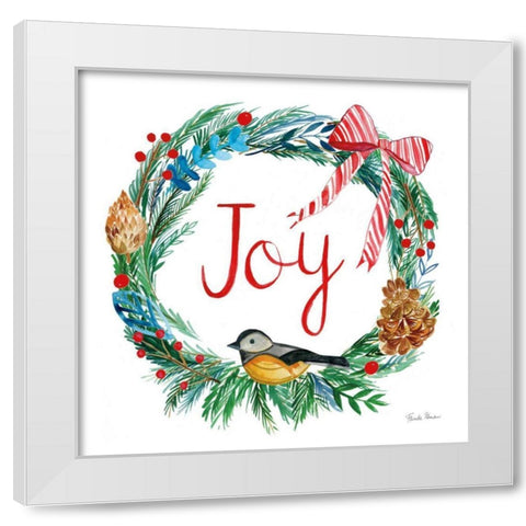 Holiday Wreath I White Modern Wood Framed Art Print by Zaman, Farida