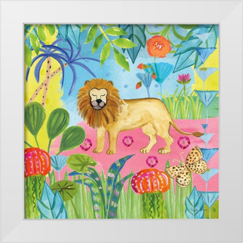 The Big Jungle II White Modern Wood Framed Art Print by Zaman, Farida