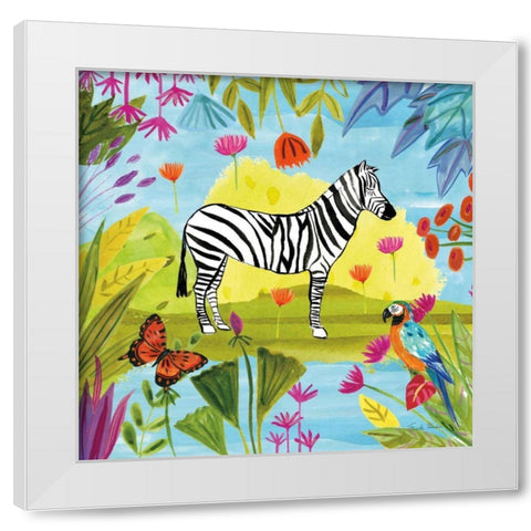 The Big Jungle III White Modern Wood Framed Art Print by Zaman, Farida