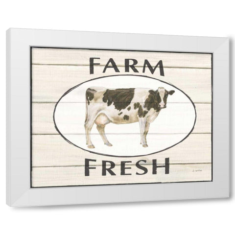 Country Cow IV White Modern Wood Framed Art Print by Wiens, James