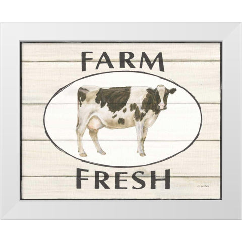 Country Cow IV White Modern Wood Framed Art Print by Wiens, James