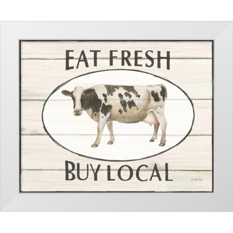 Country Cow V White Modern Wood Framed Art Print by Wiens, James