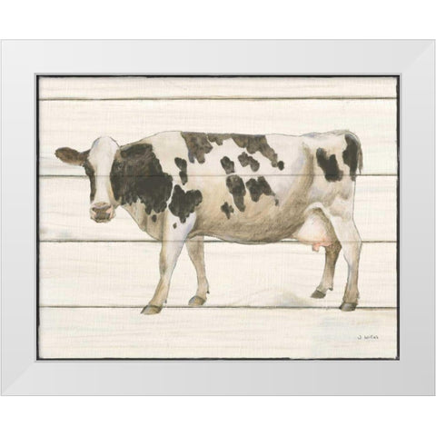 Country Cow VI White Modern Wood Framed Art Print by Wiens, James