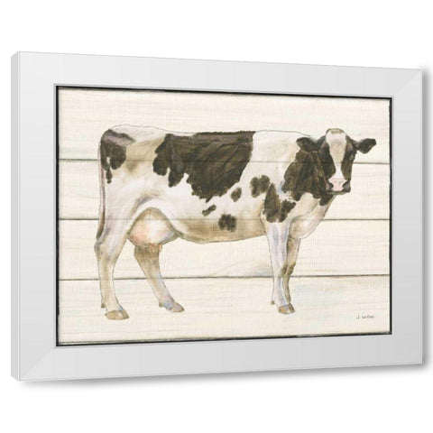 Country Cow VII White Modern Wood Framed Art Print by Wiens, James