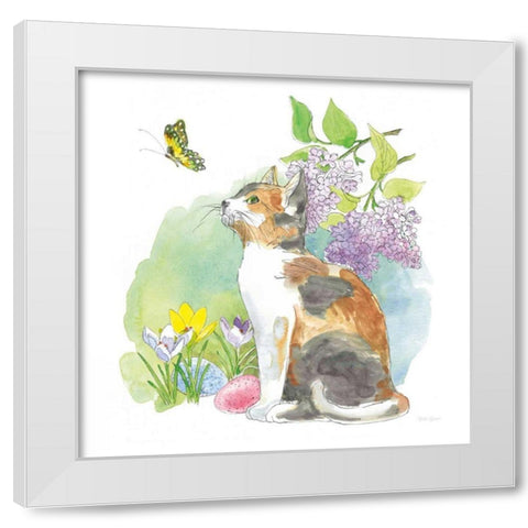 Easter Kitties II White Modern Wood Framed Art Print by Grove, Beth