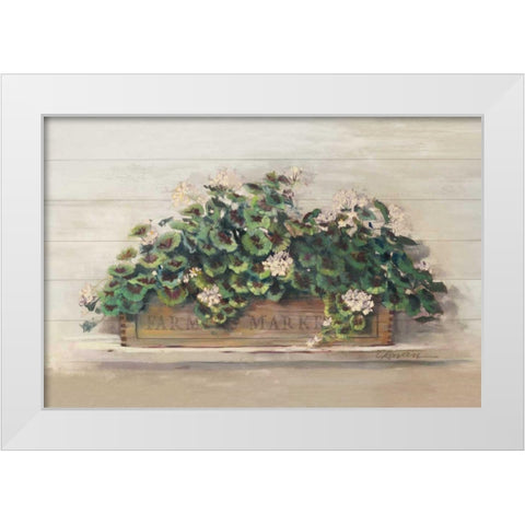 Market Geraniums Farmers Market CropMarket Geraniums White Modern Wood Framed Art Print by Rowan, Carol