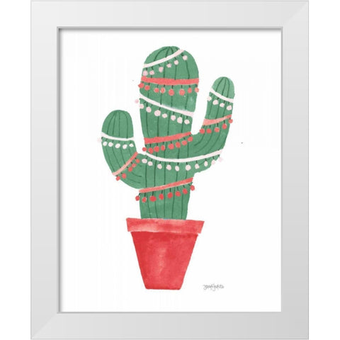 A Very Cactus Christmas II Dark Green White Modern Wood Framed Art Print by Jackson, Jenaya