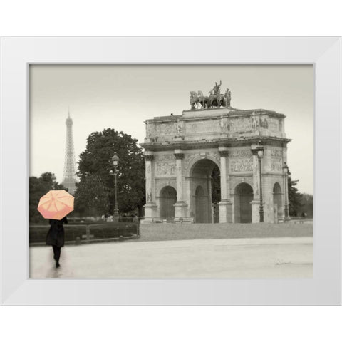 Paris in the Rain I White Modern Wood Framed Art Print by Schlabach, Sue