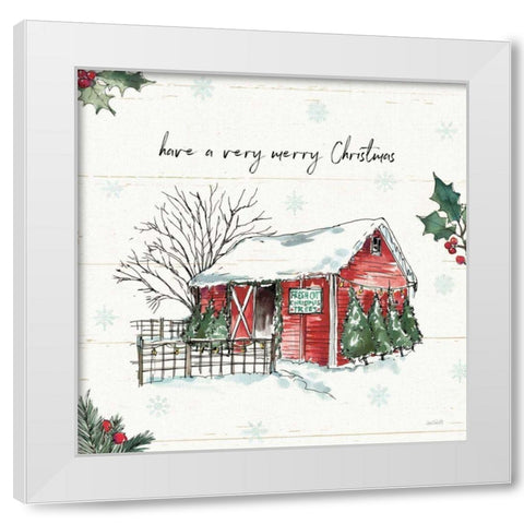 Holiday on the Farm IV Merry Christmas White Modern Wood Framed Art Print by Tavoletti, Anne