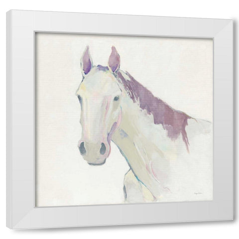 Horace Neutral Dark Mane White Modern Wood Framed Art Print by Tillmon, Avery