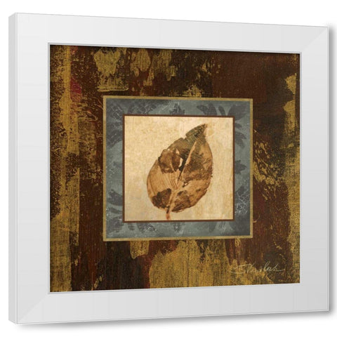 Autumn Leaf Square III White Modern Wood Framed Art Print by Vassileva, Silvia