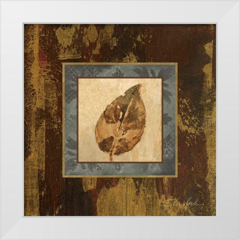 Autumn Leaf Square III White Modern Wood Framed Art Print by Vassileva, Silvia