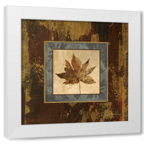 Autumn Leaf Square IV White Modern Wood Framed Art Print by Vassileva, Silvia