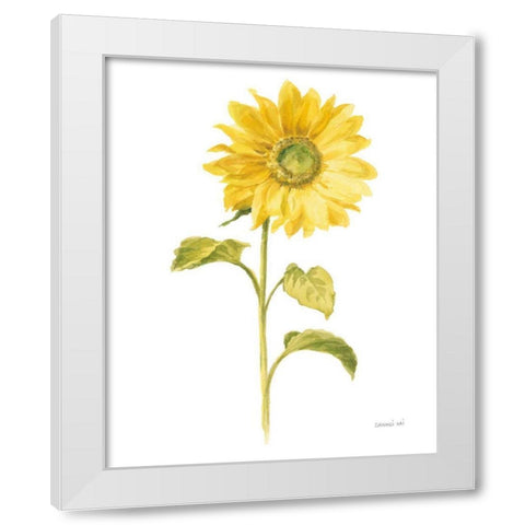 Floursack Florals on White II White Modern Wood Framed Art Print by Nai, Danhui