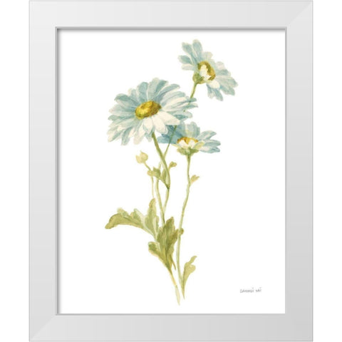 Floursack Florals on White III White Modern Wood Framed Art Print by Nai, Danhui