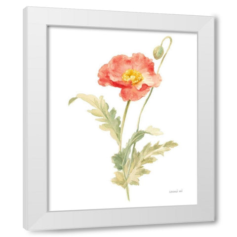 Floursack Florals on White IV White Modern Wood Framed Art Print by Nai, Danhui